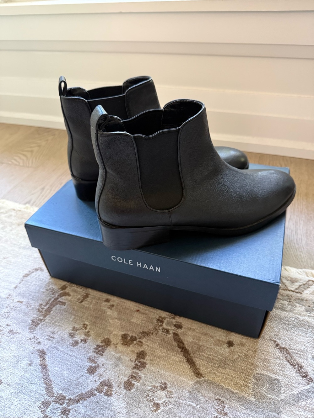NWOT Cole Haan Black Leather Chelsea Ankle Boots